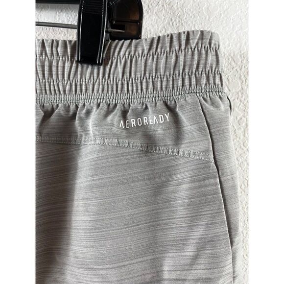 Adidas Pacer 3-Stripes Woven Heather Gray Athletic Running Shorts XL Lightweight - Picture 7 of 11
